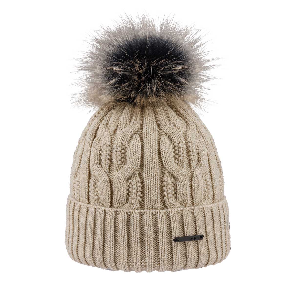 Areco Pudelmütze Damen | beige | Größe STK