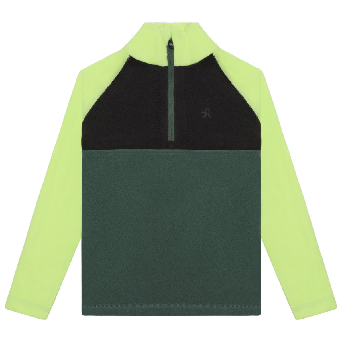 ColorKids Colorblock Fleece Pulli Kinder | grün | Größe 116