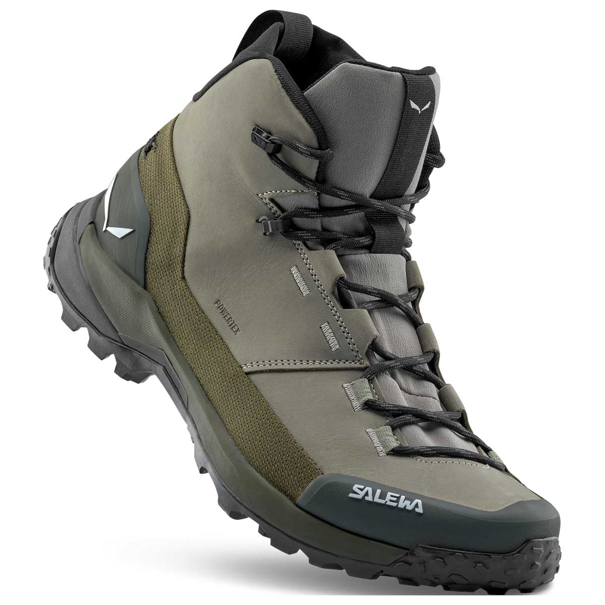 Salewa Puez Leather MID PTX Trekkingschuhe Herren | grün | Größe UK 10.0