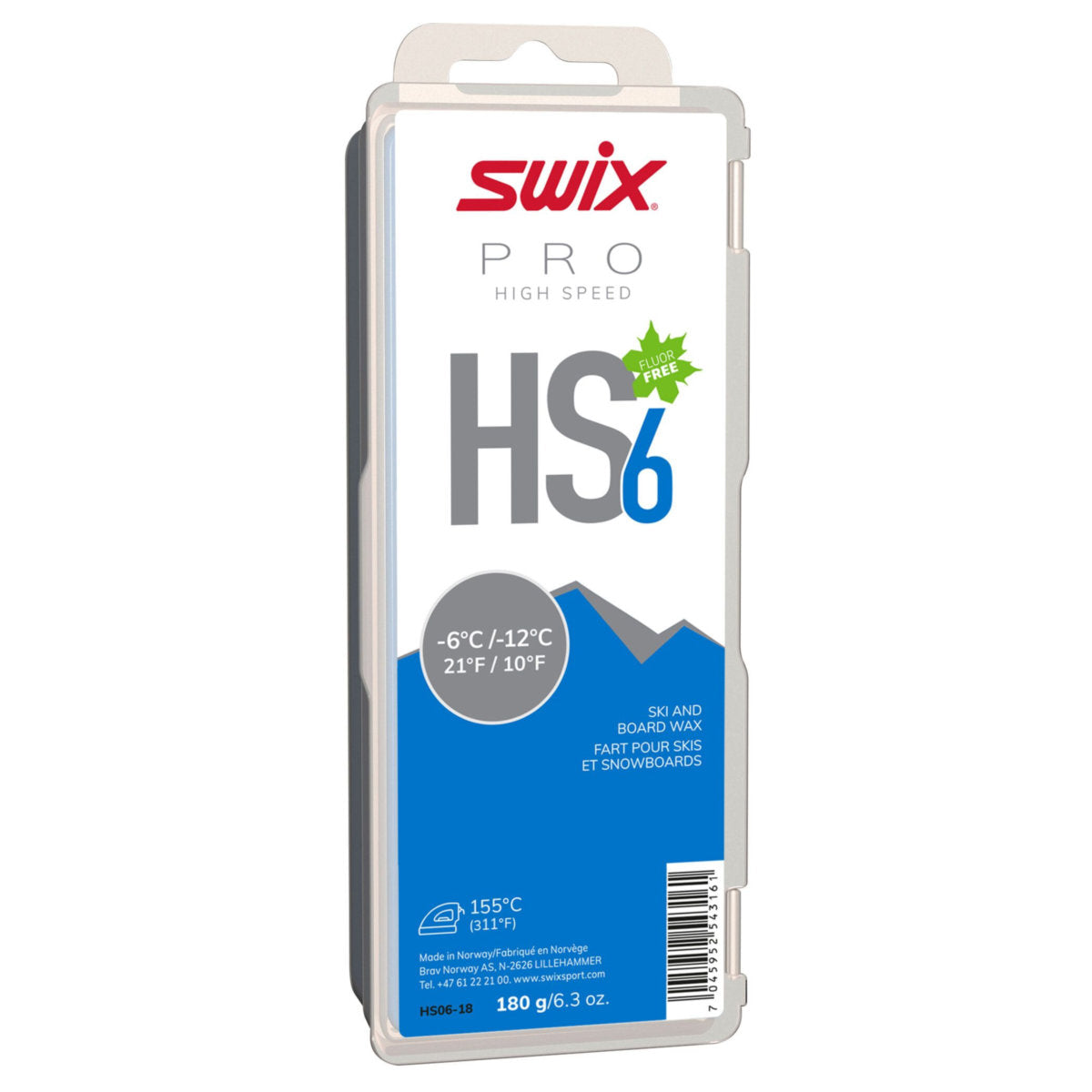 Swix HS6 Blue (-6°C/-12°C) 180g Skiwachs