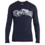 Icebreaker Merino 200 Oasis LS Crewe Remarkables Herren | blau | Größe L
